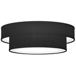 Felicity Ceiling Flush Light Fixture - Brushed Nickel / Silk Ebony