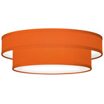Felicity Ceiling Flush Light Fixture - Brushed Nickel / Silk Orange