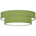 Felicity Ceiling Flush Light Fixture - Brushed Nickel / Silk Verde