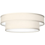 Felicity Ceiling Flush Light Fixture - Brushed Nickel / Taffeta Ecru