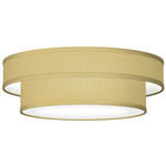 Felicity Ceiling Flush Light Fixture - Brushed Nickel / Taffeta Wheat