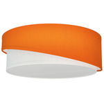 Half Twist Ceiling Light Fixture - Brushed Nickel / Silk Orange