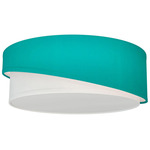 Half Twist Ceiling Light Fixture - Brushed Nickel / Silk Turquoise