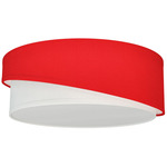 Half Twist Ceiling Light Fixture - Brushed Nickel / Taffeta Rouge