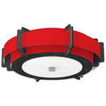 Truman Ceiling Light Fixture - Ebony / Taffeta Rouge