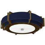 Truman Ceiling Light Fixture - Walnut / Linen Navy