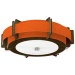 Truman Ceiling Light Fixture - Walnut / Silk Orange
