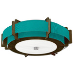 Truman Ceiling Light Fixture - Walnut / Silk Turquoise