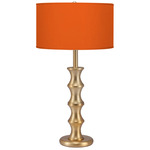 Clive Table Lamp - Brass / Silk Orange