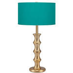 Clive Table Lamp - Brass / Silk Turquoise