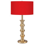 Clive Table Lamp - Brass / Taffeta Rouge
