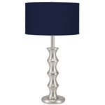 Clive Table Lamp - Nickel / Linen Navy