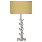 Clive Table Lamp - Nickel / Taffeta Wheat