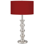 Clive Table Lamp - Nickel / Taffeta Wine