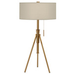 Abigail Adjustable Table Lamp - Brass / Linen Oatmeal