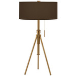 Abigail Adjustable Table Lamp - Brass / Silk Chocolate