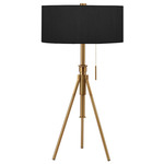 Abigail Adjustable Table Lamp - Brass / Silk Ebony
