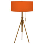 Abigail Adjustable Table Lamp - Brass / Silk Orange