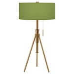 Abigail Adjustable Table Lamp - Brass / Silk Verde