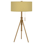 Abigail Adjustable Table Lamp - Brass / Taffeta Wheat