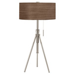 Abigail Adjustable Table Lamp - Nickel / Walnut Veneer