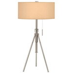 Abigail Adjustable Table Lamp - Nickel / Silk Champagne