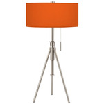 Abigail Adjustable Table Lamp - Nickel / Silk Orange