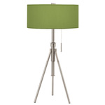 Abigail Adjustable Table Lamp - Nickel / Silk Verde
