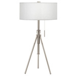 Abigail Adjustable Table Lamp - Nickel / Silk White