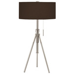 Abigail Adjustable Table Lamp - Nickel / Taffeta Bronze