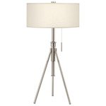 Abigail Adjustable Table Lamp - Nickel / Taffeta Ecru