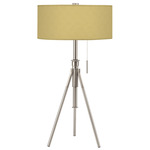 Abigail Adjustable Table Lamp - Nickel / Taffeta Wheat