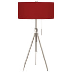 Abigail Adjustable Table Lamp - Nickel / Taffeta Wine