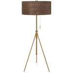 Aiden Adjustable Floor Lamp - Brass / Walnut Veneer
