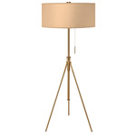 Aiden Adjustable Floor Lamp - Brass / Silk Champagne