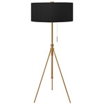 Aiden Adjustable Floor Lamp - Brass / Silk Ebony