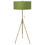 Aiden Adjustable Floor Lamp - Brass / Silk Verde