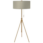 Aiden Adjustable Floor Lamp - Brass / Taffeta Toast