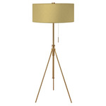 Aiden Adjustable Floor Lamp - Brass / Taffeta Wheat