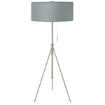 Aiden Adjustable Floor Lamp - Nickel / Linen Grey