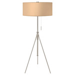 Aiden Adjustable Floor Lamp - Nickel / Silk Champagne