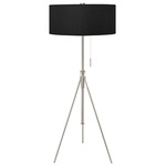 Aiden Adjustable Floor Lamp - Nickel / Silk Ebony