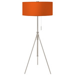 Aiden Adjustable Floor Lamp - Nickel / Silk Orange