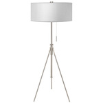 Aiden Adjustable Floor Lamp - Nickel / Silk White
