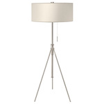 Aiden Adjustable Floor Lamp - Nickel / Taffeta Ecru