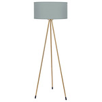 Trina Floor Lamp - Brass / Linen Grey