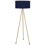 Trina Floor Lamp - Brass / Linen Navy