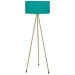 Trina Floor Lamp - Brass / Silk Turquoise