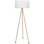 Trina Floor Lamp - Brass / Silk White