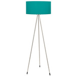 Trina Floor Lamp - Nickel / Silk Turquoise